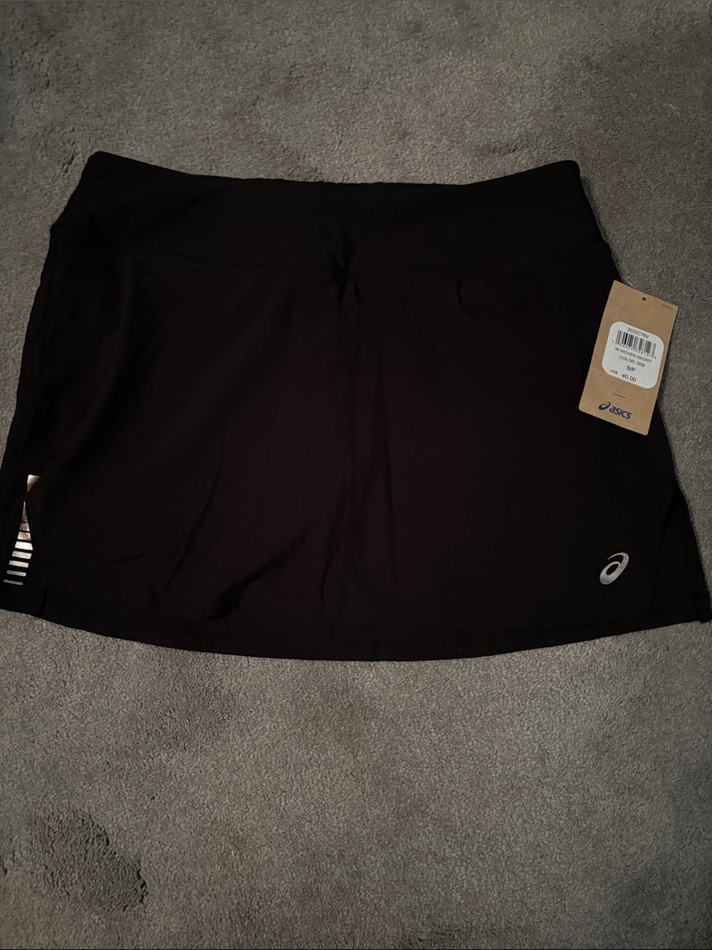 Women’s Asics Black Athletic Skort with Subtle Logo NWT
